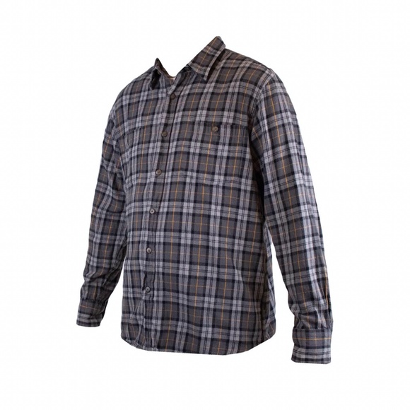 Dark Grey Flannel Plaid Shirt - Picture 2 of 3